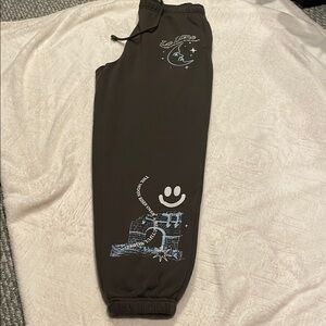 PacSun Dark GrayJogger Pants with graphics